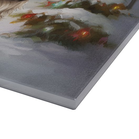 Winter Havanese Caravan Weihnachtsabenteuer Schneidebrett (Ecke)