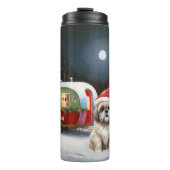 Winter Havanese Caravan Weihnachtsabenteuer Thermosbecher (Vorderseite)