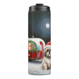 Winter Havanese Caravan Weihnachtsabenteuer Thermosbecher