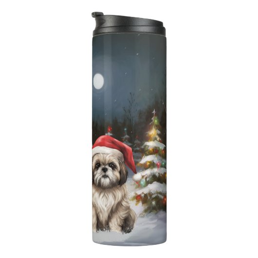 Winter Havanese Caravan Weihnachtsabenteuer Thermosbecher (Nach rechts gedreht)