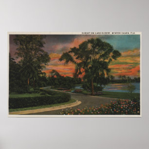 Winter Haven, Florida - Sonnenuntergang Aussicht a Poster