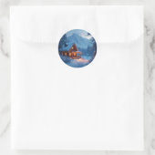 Winter Hearth – Klassischer runder Aufkleber für e (Tasche)