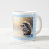 Winter Hedgehog Mug – Cute Snowflake Jumbo-Tasse (Vorderseite Rechts)