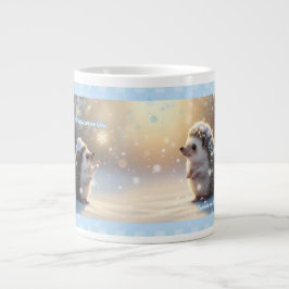 Winter Hedgehog Mug – Cute Snowflake  Jumbo-Tasse