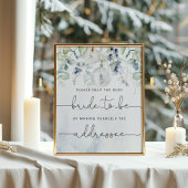 Winter helfen der geschäftigen Braut Adresse und U Poster