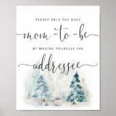 Winter helfen der Mama, einen Umschlag zu adressie Poster (Vorne)