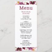 Winter Hellebore Floral Burgundy Wedding Menu Menükarte (Vorderseite)