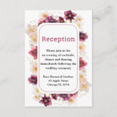 Winter Hellebore Floral Burgundy Wedding Reception Begleitkarte (Vorderseite)