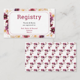 Winter Hellebore Floral Burgundy Wedding Registry Begleitkarte