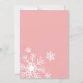 Winter Hello Baby, Girl Baby Dusche Einladung (Rückseite)