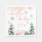 Winter Hello Baby Napkins, Babydusche Serviette (Vorderseite)