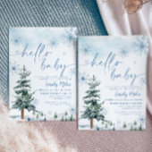 Winter Hello Baby, Winter Blue Baby Dusche Einladung