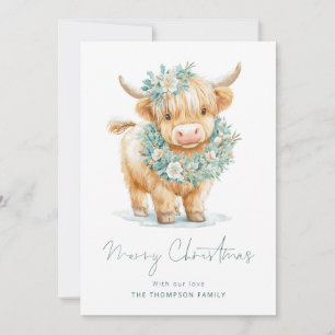 Winter Highland Cow 2027 Kalender Frohe Weihnachte Feiertagskarte
