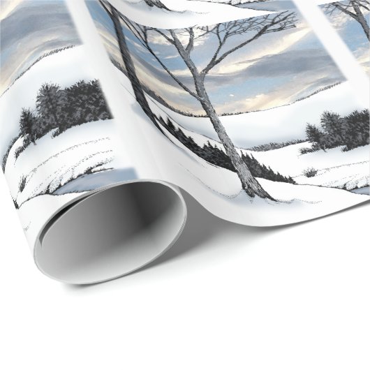 Winter Hillside Geschenkpapier (Rolleneckpunkt)