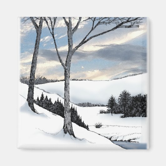 Winter Hillside Magnet (Vorne)