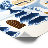 Winter Hillside Village mit gemütlichen Hütten Poster (Ecke)