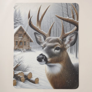 Winter Hirsch/Bock Kunst Sherpadecke