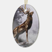 Winter-Hirsch Keramikornament (Links)
