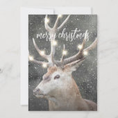 Winter Hirsch Leuchtende Weihnachtslichter Einladung (Vorderseite)