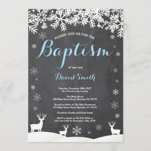 Winter-Hirsch-Taufe Einladung