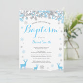 Winter-Hirsch-Taufe Einladung (Stehend Vorderseite)