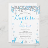 Winter-Hirsch-Taufe Einladung (Vorne/Hinten)