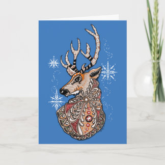 Winter Hirsch Weihnachtskarte Feiertagskarte