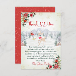Winter Hirsch Weihnachtsschneeflocke Kinderdusche Dankeskarte