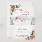 Winter Hirsch Weihnachtsschneeflocke Kinderdusche Einladung (Vorderseite)