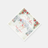 Winter Hirsch Weihnachtsschneeflocke Kinderdusche Serviette (Ecke)