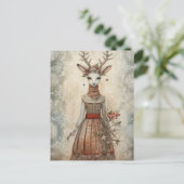 Winter-HirschCollage Postkarte (Stehend Vorderseite)