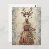 Winter-HirschCollage Postkarte (Vorne/Hinten)