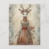 Winter-HirschCollage Postkarte (Vorderseite)