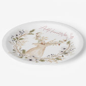 Winter-Hirschreath Pappteller (Schrägansicht)