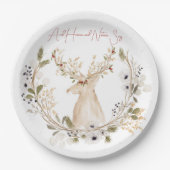 Winter-Hirschreath Pappteller (Vorderseite)