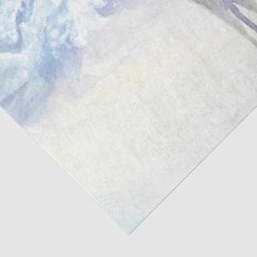 Winter Hirschschschnee Fallend Weihnachtsbaum Blau Seidenpapier (Ausschnitt)