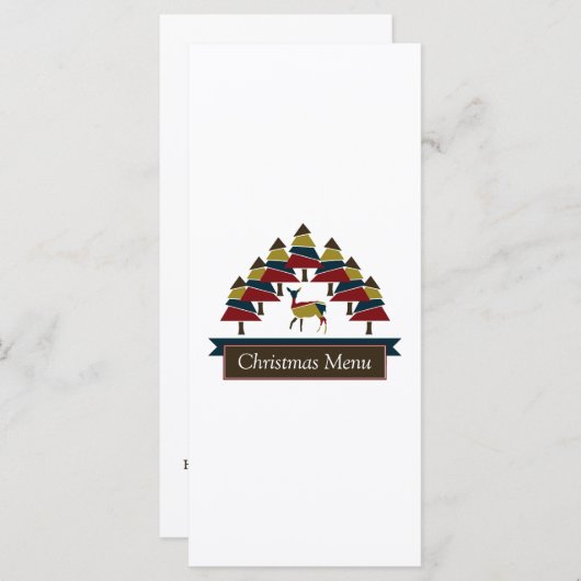 Winter-Hirschwald Weihnachtsmenü Menükarte (Vorne/Hinten)