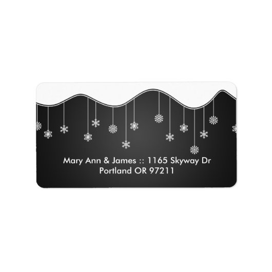 Winter Hochzeit Adresse Snowflake Dekoration Schwa Adressaufkleber (Vorne)