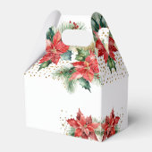 Winter Hochzeit bevorzugt poinsettia Gold Vorlage Geschenkschachtel (Rückseite)