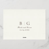 Winter Hochzeit - Blumen 2 Folieneinladung (Rückseite)