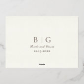 Winter Hochzeit - Blumen 2 Folieneinladung (Rückseite)