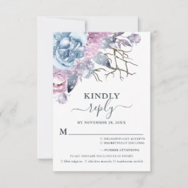 Winter Hochzeit Blumenschnee Wahl RSVP Karte