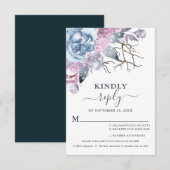 Winter Hochzeit Blumenschnee Wahl RSVP Karte (Vorne/Hinten)