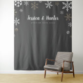 Winter Hochzeit Custom Snowflake Backdrop Tapestat Wandteppich (Beispiel)