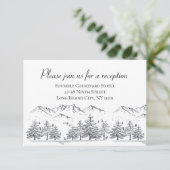 Winter Hochzeit Empfang Bäume Natur Einladung (Stehend Vorderseite)