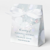 Winter Hochzeit Erste Schneeflocken Gefälligkeitsb Geschenkschachtel (Vorderseite)