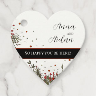 Winter Hochzeit florale Moderne Elegante Inspirivi Geschenkanhänger