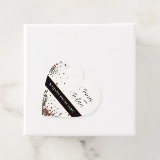 Winter Hochzeit florale Moderne Elegante Inspirivi Geschenkanhänger (Beispiel)