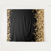 Winter Hochzeit Foto Hintergrund Gold Lights Wandteppich (Vorderseite (Horizontal))