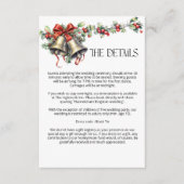 Winter Hochzeit Holly Bells und Rote Berries Detai Begleitkarte (Vorderseite)